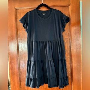 J. Crew tiered jersey dress in navy